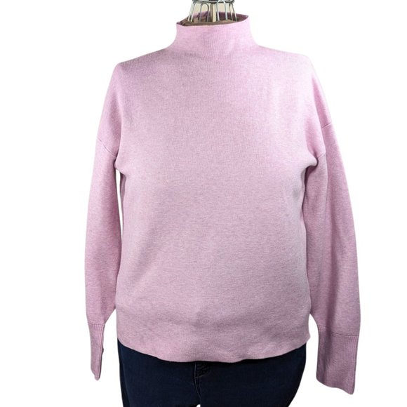 Tahari Sweaters - Tahari NWT Large Pink Mock Turtleneck Soft Long Sleeve Sweater w/Rhinestones